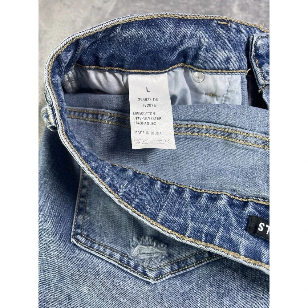 Flamingals NWT cropped raw hem womens jeans Large party festival retail $59 - Picture 6 of 7